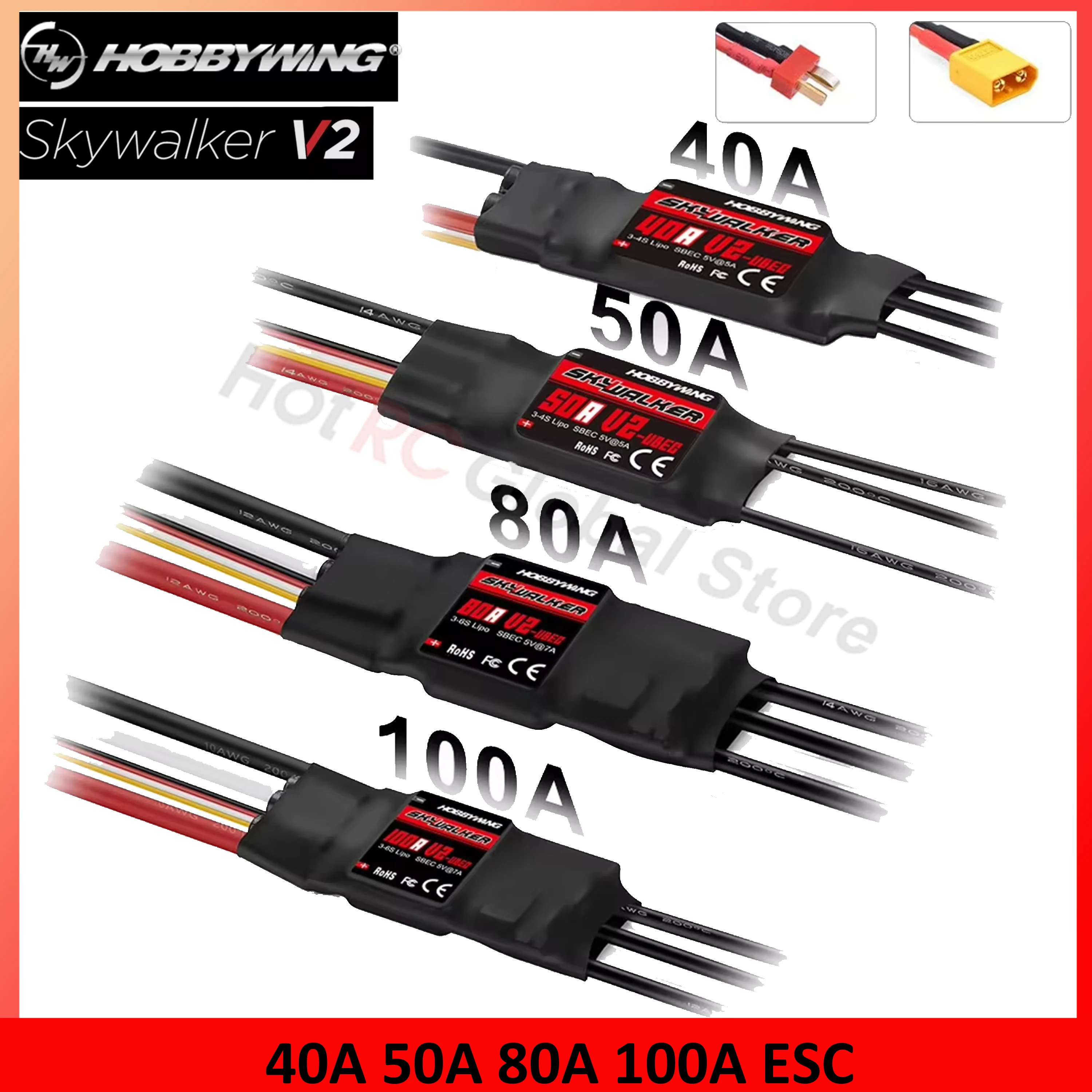 Drone Rc Leading - HOBBYWING-Controlador de velocidade Skywalker Brushless ESC,