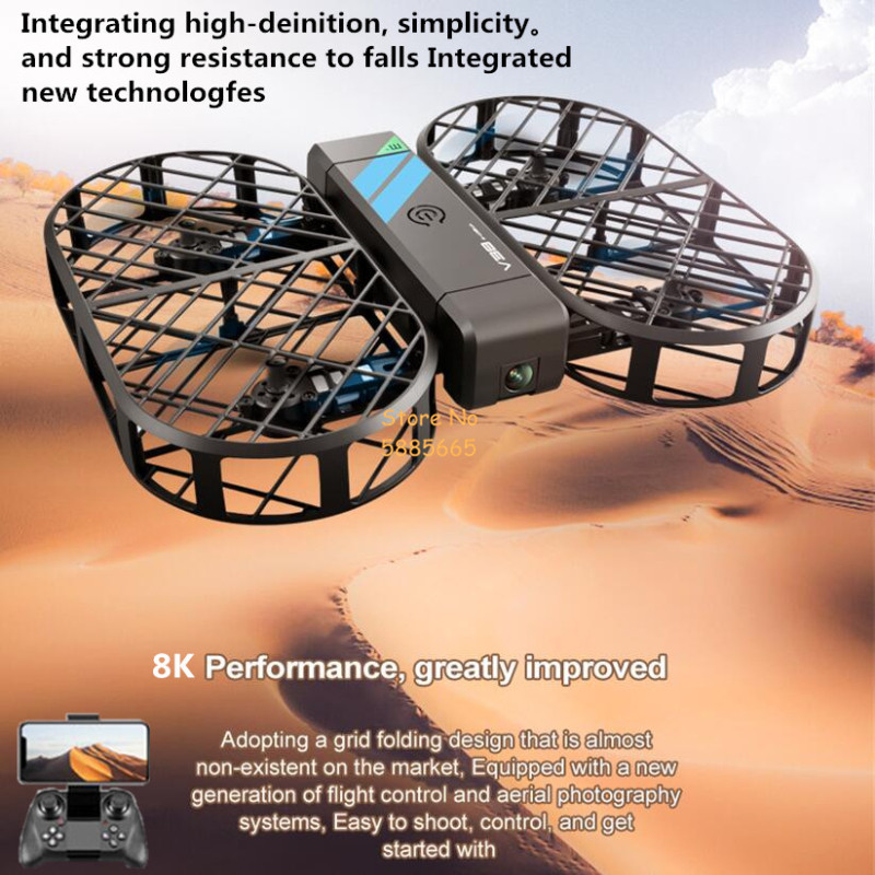 Câmera HD 8K 360 °   Proteção  - Drone Ae Rc avaliação e preço
